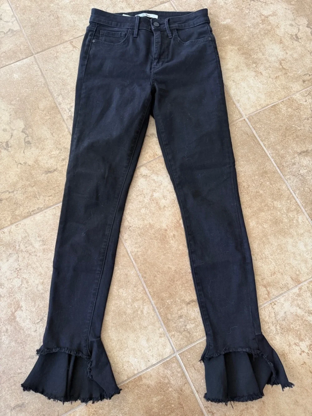 Sam Edelman, The Stiletto, high rise, skinny Black flaired ankle jean, size 27 - Picture 2 of 6